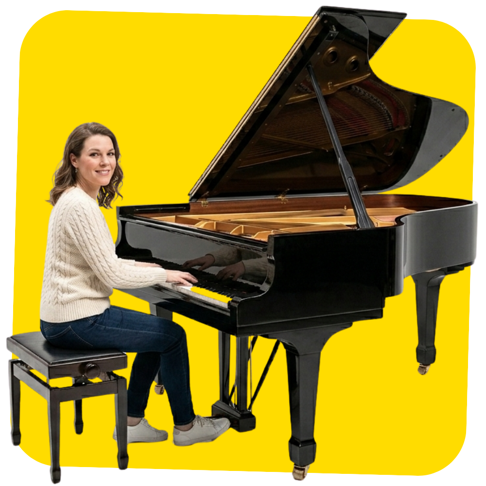 Pianiste et piano à queue